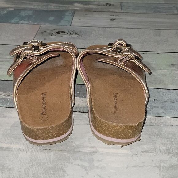BEARPAW Pink Metallic Sandals sz 1 - Picture 3 of 6